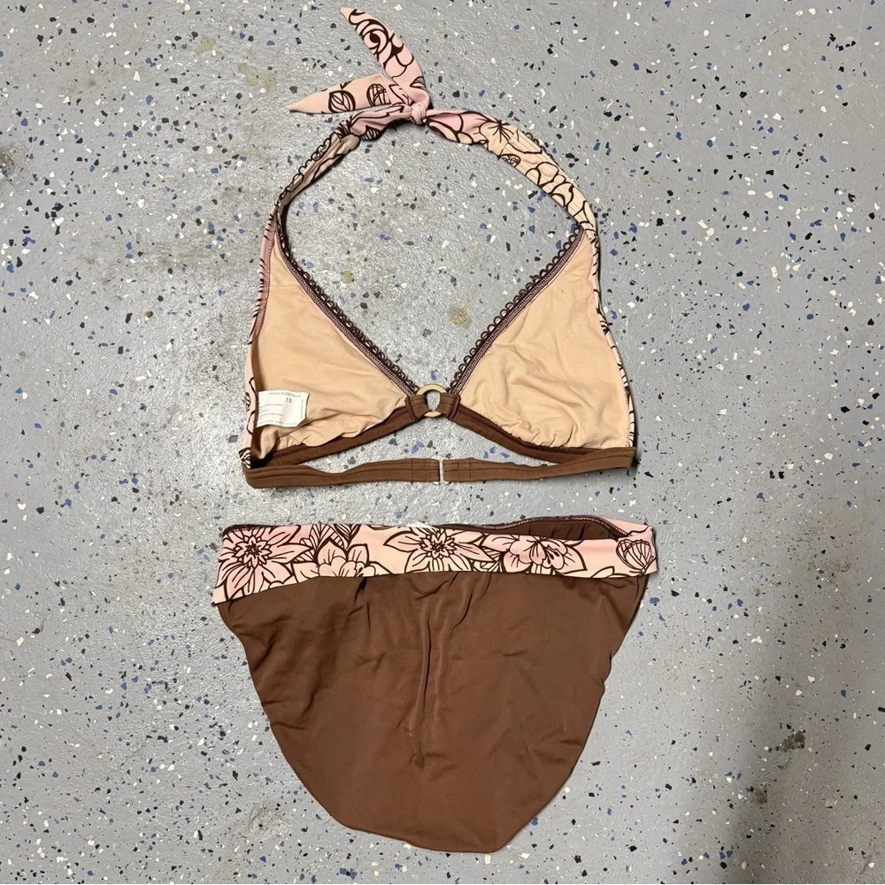 Baltex Floral Halter Bikini Top and Bottoms